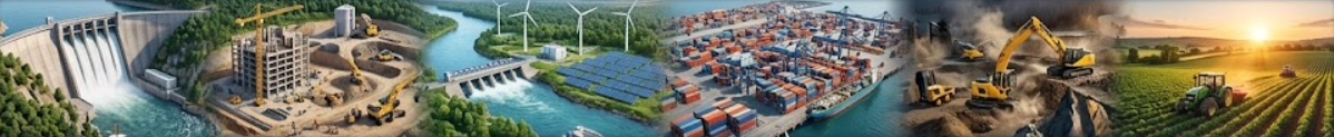 Heavy equipment working across infrastructure, energy, ports, mining and agriculture industries