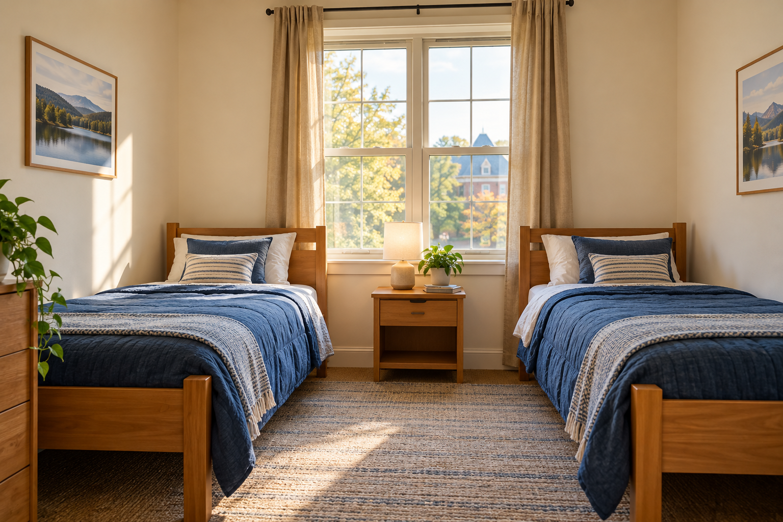 Bedroom illustrating shared student housing